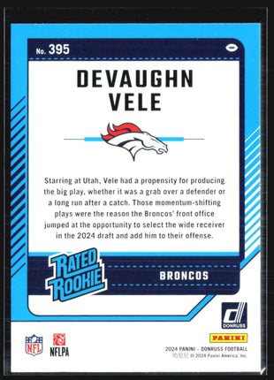2024 Panini Donruss Rated Rookie Devaughn Vele Rc #395