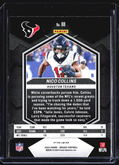 2024 Panini Mosaic Nico Collins Red Prizm #88