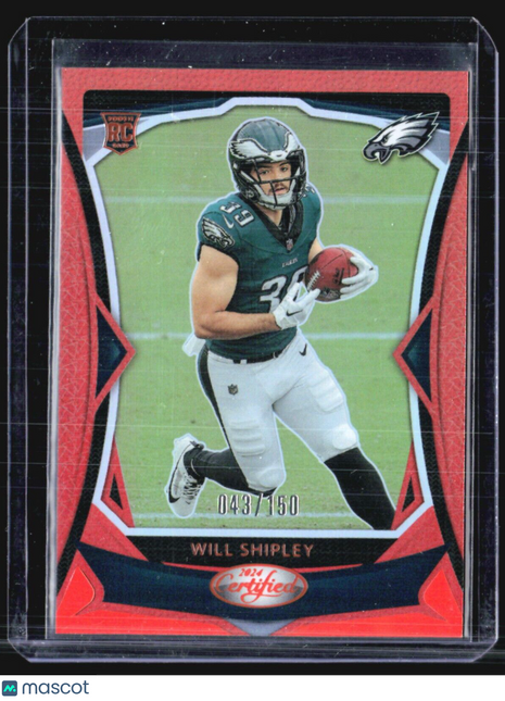 2024 Panini Certified Will Shipley Mirror Oragne Rc /150 #195