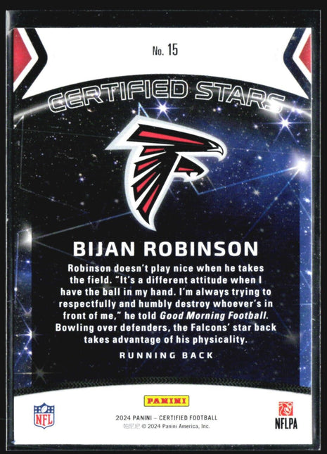 2024 Panini Certified Bijan Robinson Certified Stars #15