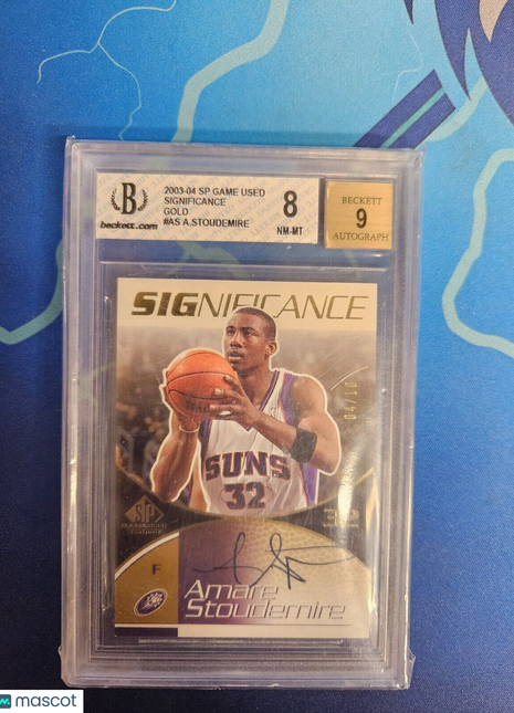 2003-04 Amare Stoudemire Sp Game Used Significance Gold Auto /10 BGS 8 9 auto