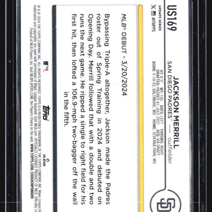 2024 Topps Update Series - Rookie Debut #US169 Jackson Merrill (RC)
