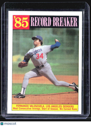 1986 Topps - Record Breaker #207 Fernando Valenzuela