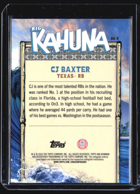 2024 Bowman U Chrome CJ Baxter Big Kahuna Case Hit