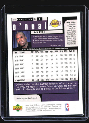 1998-99 Upper Deck UD Choice - #68 Shaquille O'Neal