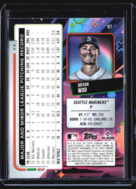 2024 Topps Cosmic Chrome - #97 Bryan Woo (RC)