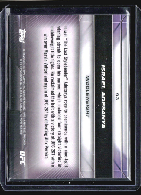 2024 Topps UFC Knockout Israel Adesanya Silver /125 #93