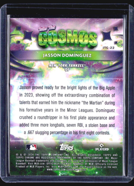 2024 Topps Cosmic Chrome - Into the Cosmos #ITC-22 Jasson Dominguez (RC)