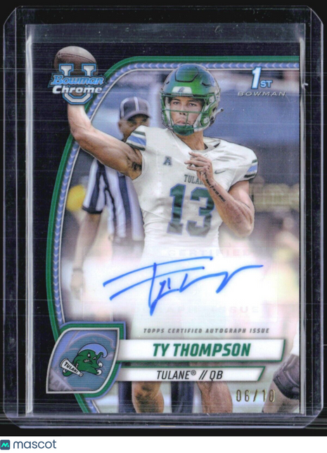 2024 Bowman U Chrome Ty Thompson 1st Black Refractor Auto /10