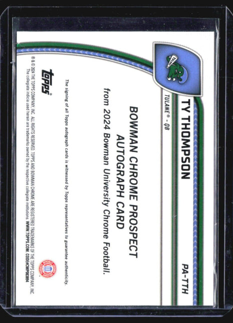 2024 Bowman U Chrome Ty Thompson 1st Black Refractor Auto /10
