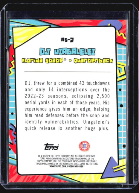 2024 Bowman U Chrome DJ Uiagalelei After School Special #AS-2