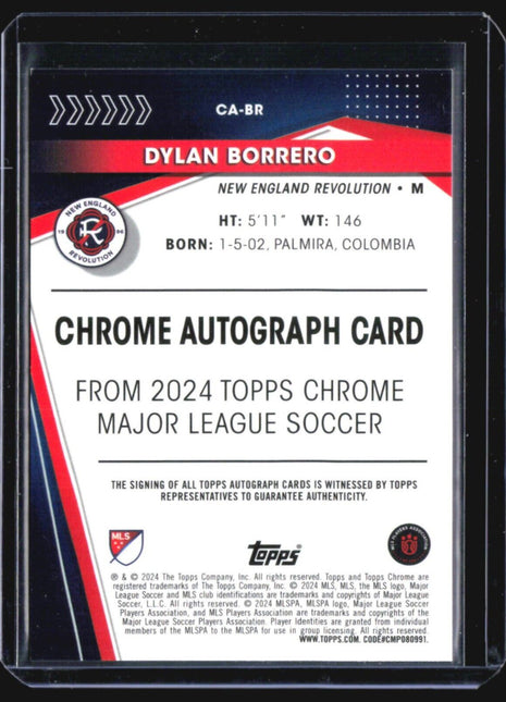 2024 Topps MLS Chrome Dylan Borrero Refractor Auto