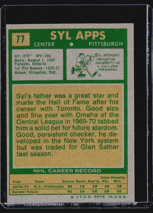 1971-72 Topps - #77 Syl Apps