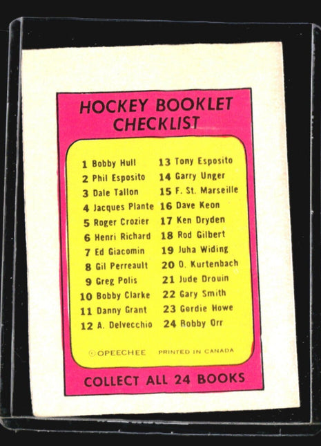 1971-72 Tops Hockey Rod Gilbert Checklist #18