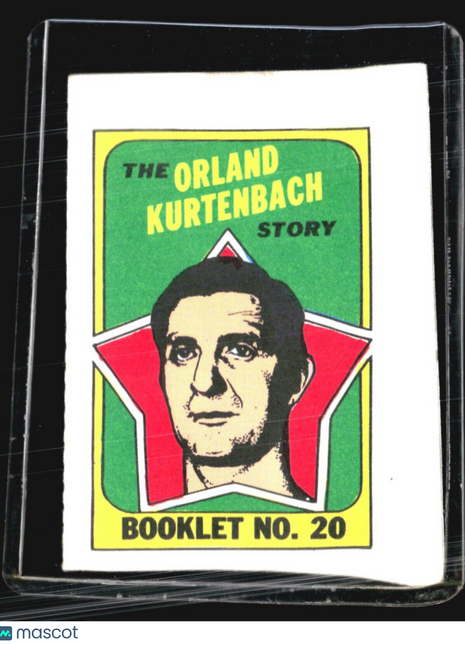 1971-72 Topps Hockey Checklist Orland Kurtenbach #20