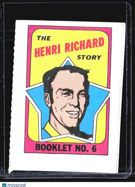 1971-72 Topps Hockey Checklist Henri Richard #6