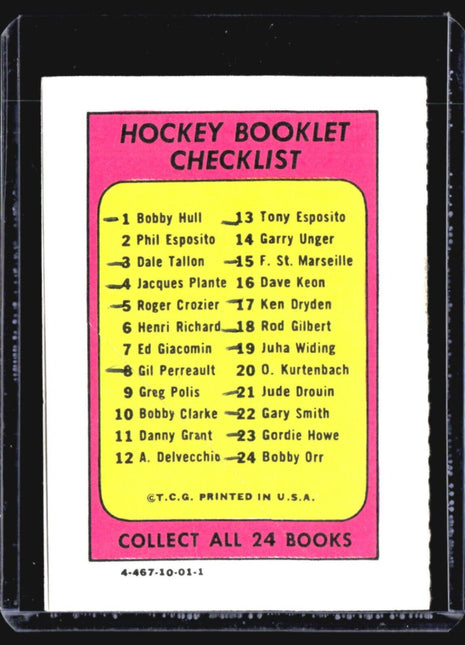 1971-72 Topps Hockey Checklist Frank St Marseille #15