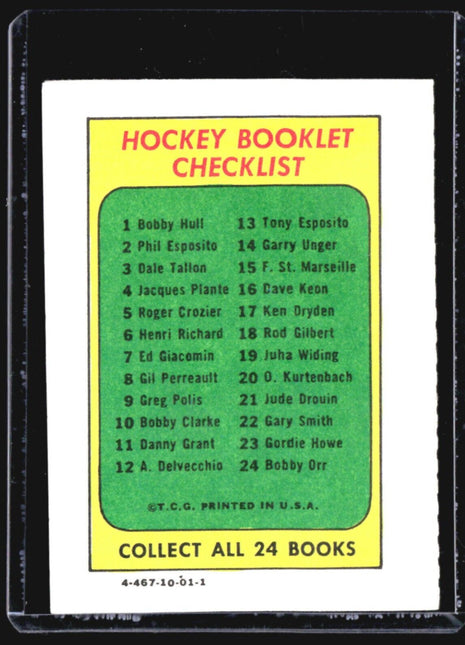 1971-72 Topps Hockey Checklist Gil Perrault #8