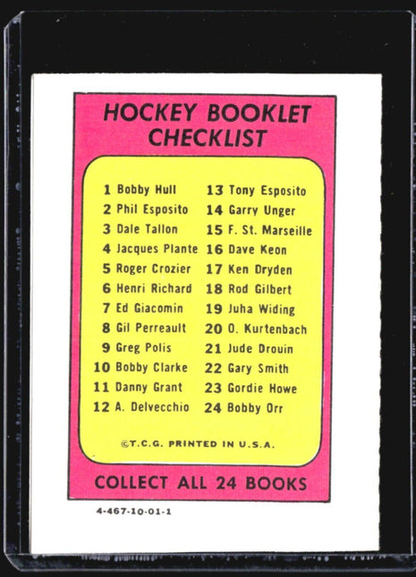 1971-72 Topps Hockey Checklist Danny Grant #11