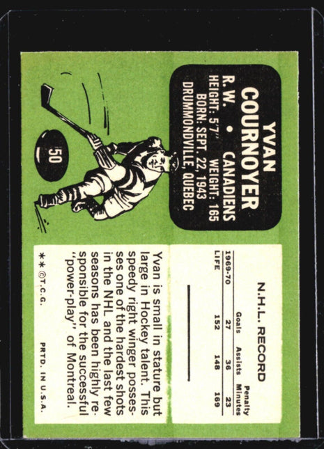 1970-71 Topps - #50 Yvan Cournoyer