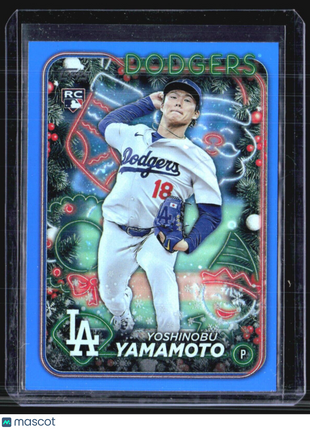 2024 Topps Holiday - #H88 Yoshinobu Yamamoto (RC) Blue Foil