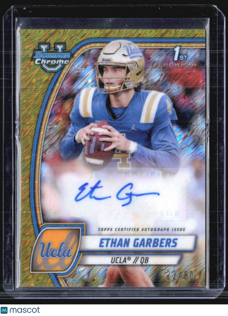 2024 Bowman U Chrome Ethan Garbers 1st Gold Shimmer Auto /50