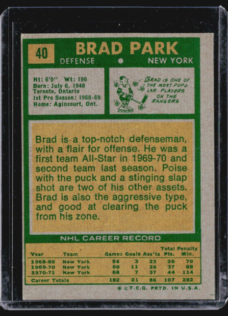 1971-72 Topps - #40 Brad Park