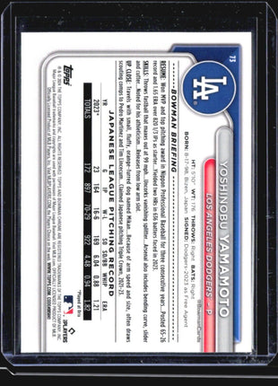 2024 Bowman Chrome - #73 Yoshinobu Yamamoto (RC)