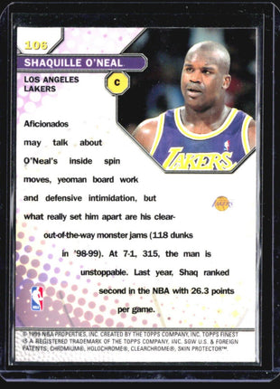 1999 Topps Finest Shaquille O'Neal #106