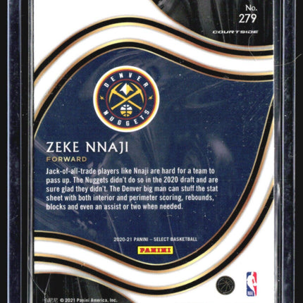 2020-21 Panini Select - Courtside #279 Zeke Nnaji (RC) blue