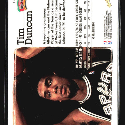 1997-98 NBA Hoops - #166 Tim Duncan (RC)