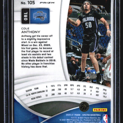 2020-21 Panini Spectra - #105 Cole Anthony (RC) Prizm
