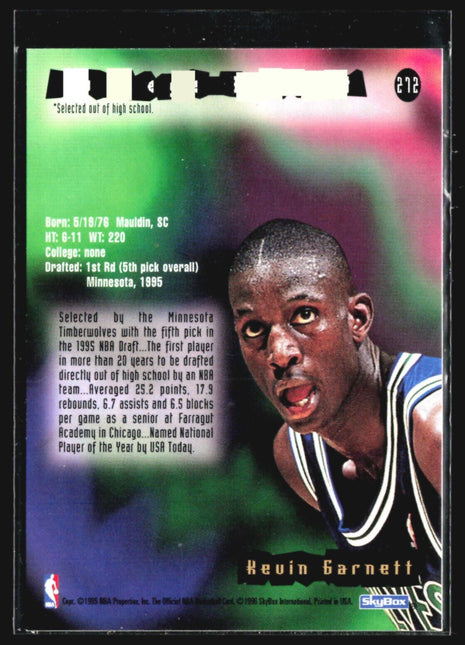 1995-96 NBA Hoops - #272 Kevin Garnett (RC)