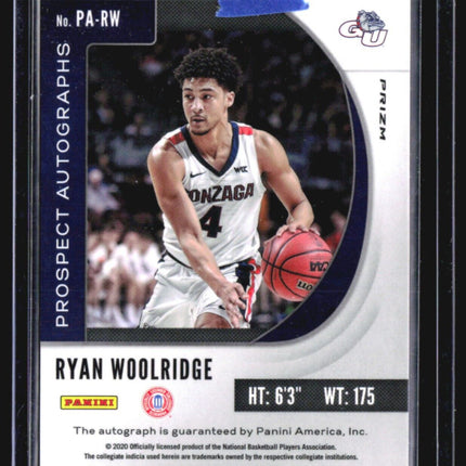 2020-21 Panini Prizm Draft Pink Ice Auto #PA-RW Ryan Woolridge