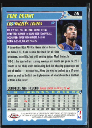 2001-02 Topps Chrome - #50 Kobe Bryant
