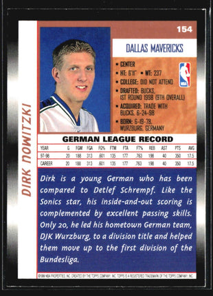 1998-99 Topps - #154 Dirk Nowitzki (RC)