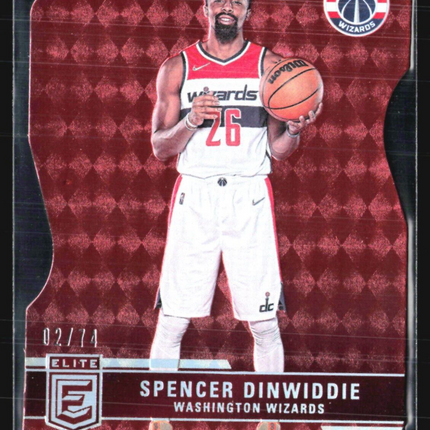 2021-22 Donruss Elite - #25 Spencer Dinwiddie Red /74