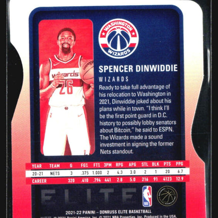 2021-22 Donruss Elite - #25 Spencer Dinwiddie Red /74