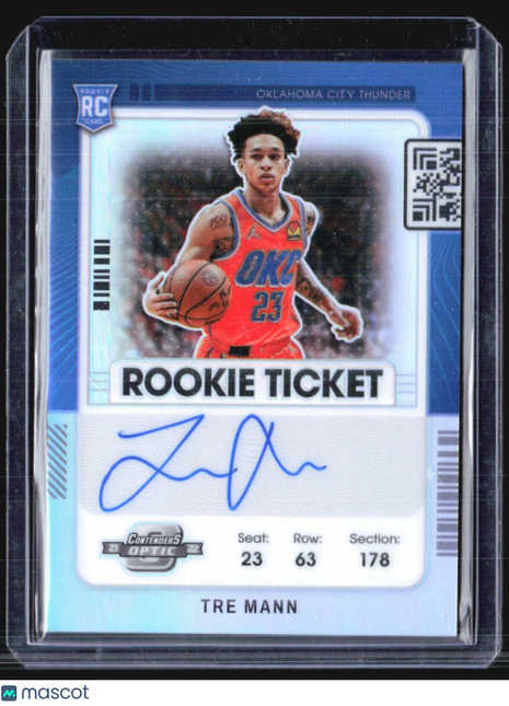 2021-22 Panini Contenders Optic - Rookie Ticket #116 Tre Mann Silver Auto