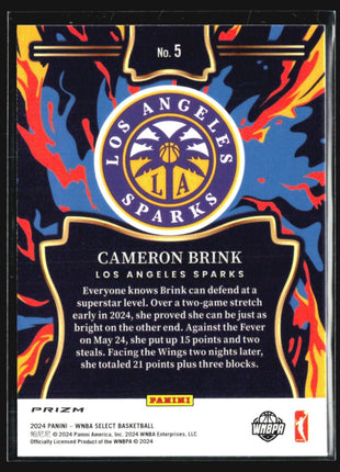 2024 Panini Select WNBA - En Fuego #5 Cameron Brink (RC) Prizm