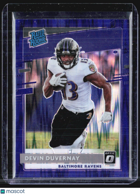 2020 Panini Donruss Optic - Rated Rookies #179 Devin Duvernay (RC) Purple Shock