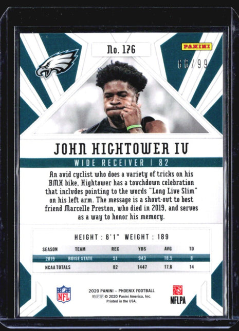 2020 Panini Phoenix John Hightower Rc Orange /99 #176