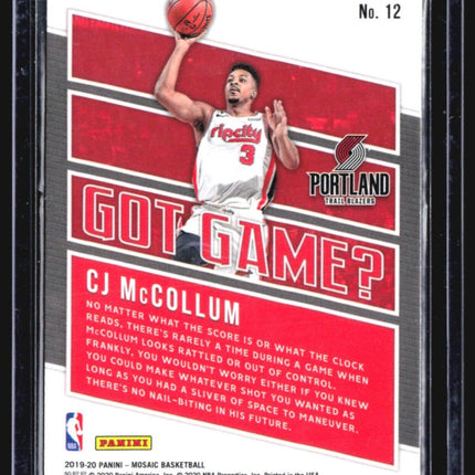 2019-20 Panini Mosaic - Got Game? #12 C.J. McCollum Green