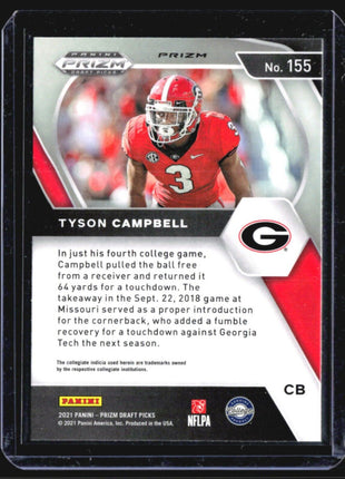 2021 Panini Prizm Draft Picks - #155 Tyson Campbell (RC) Green Wave