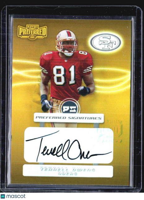 2001 Playoff Preferred - Signatures Gold #088 Terrell Owens /25 Auto