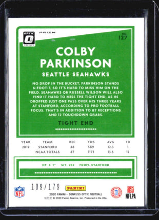 2020 Panini Donruss Optic - Rookies #127 Colby Parkinson (RC) Blue /179