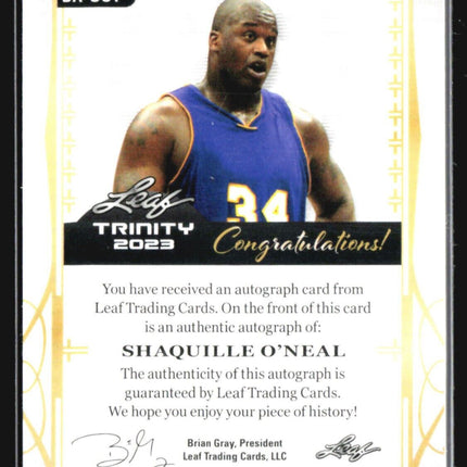 2023 Leaf Shaquille O'Neal Trinity Series Auto /49