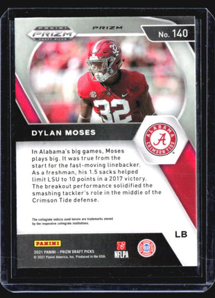 2021 Panini Prizm Draft Picks - #140 Dylan Moses (RC) Green Wave