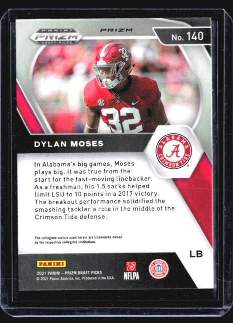 2021 Panini Prizm Draft Picks - #140 Dylan Moses (RC) Green Wave