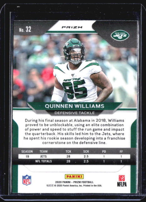 2020 Panini Prizm - Orange Disco Prizm #32 Quinnen Williams